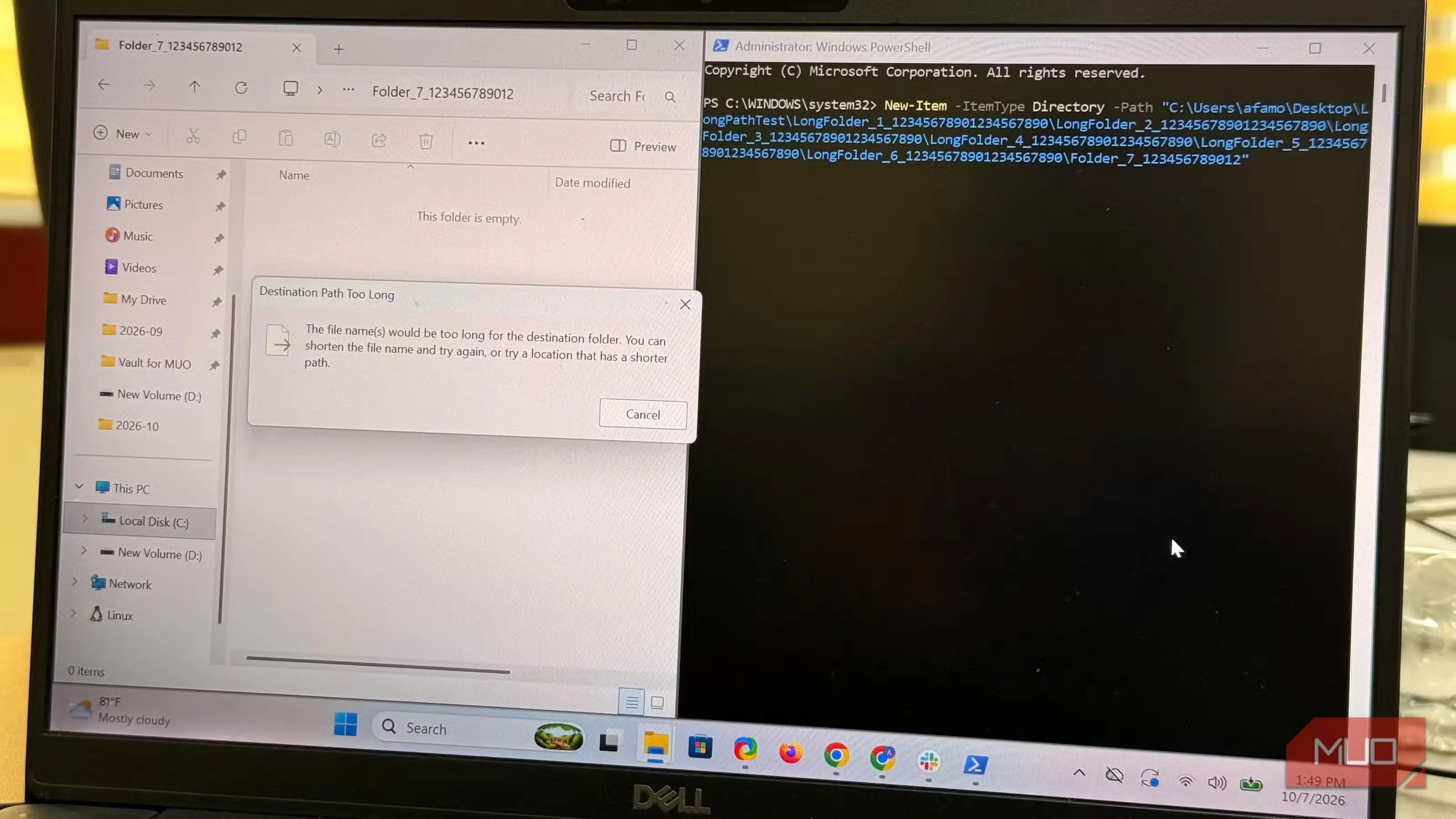مشکل محدودیت طول نام فایل در ویندوز